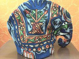 Elephant Quilted Tea Cozy/Embroidered French press cosy/Teapot/cafeti&egrave;re/coffee plunger/kettle/percolator/server... N3