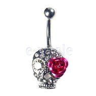 NEW Crystal Rhinestone Belly Button Ring Navel Bar Body Piercing Jewelry BE N3