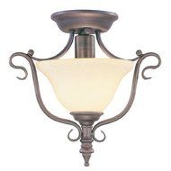 Livex Lighting 6186-58 Flush Mount with Vintage Scavo Glass Shades, Imperial Bronze by Livex Lighting