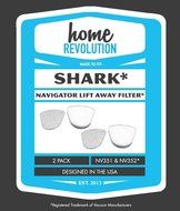2 Shark Navigator Lift Away Foam and Felt Home Revolution Brand Pre-filter Replacement Kit. N2
