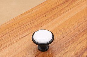 IdealDecor 6PCS White Porcelain Ceramic Drawer Knobs Door Knob Handle Pull For Cupboard/Cabinet/Wardrobe/Drawer... N6