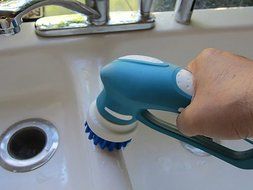 Power Scrubber with 2 Rechargeable Batteries 4 Brushes 1 Scouring Pad Ideal Bathroom Power Scrubber N7