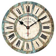 Sticker Wall Clocks European Style Vintage Creative Big Clock Round Wood Wall Clock Home Decor Wall Clock