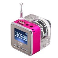 iwish TT028 Mini Digital Portable Music MP3/4 Player Micro SD/TF USB Disk Speaker FM Radio (Rose) N2