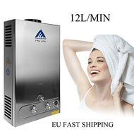PanelTech 3.2GPM 12L Tankless Water Heater Propane Gas Stainless Instant Boiler W/ Shower Kit &amp;LCD Display by...