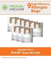 9 Oreck Quest MC1000 Canister Vacuum Bags; Fits Oreck Quest MC1000 Canister Vacuums; Compare to Part # PK12MC1000...