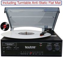 Boytone BT-13B with Bluetooth Connection 3-Speed Stereo Turntable Belt Drive 33/45/78 RPM, 2 built in Speakers... N4