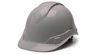 Pyramex HP44112V Ridgeline Cap Style Hard Hat with 4-Point Vented Ratchet, Gray by Pyramex