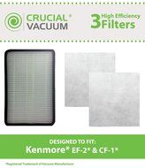 Kenmore EF2 Exhaust Filter &amp; 2 CF1 Filters, Compare to Part # 86880, 40320, MC-V194H &amp; 86883, Designed &amp; Engineered...