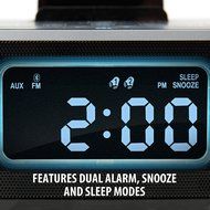 GOgroove Universal Bluetooth Clock Radio with NFC , Charging Stand , FM Radio and Dual Alarm - Works With Microsoft... N4