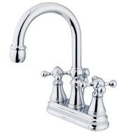 Kingston Brass KS2611KX Governor 4-Inch Centerset Lavatory Faucet with Brass Pop-Up with Knight Cross Handle,...