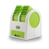Wrisky Mini Small Fan Cooling Portable Desktop Dual Bladeless Air Conditioner USB NEW (Green) N3