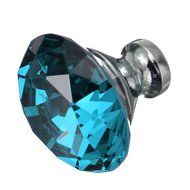 KINGSO 10pcs Crystal Glass Cupboard Wardrobe Knob Door Cabinet Drawer Pull Handle 40mm N9