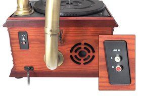 Pyle PTCDCS32BT Retro Vintage Classic Bluetooth Turntable Phonograph Gramophone Record Player, Vinyl-To-MP3 Recording N4