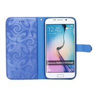 Galaxy S6 Edge Wallet Case, PHEZEN Bling Liquid Glitter Love Heart Floating 3D Hourglass Luxury Pu Leather Magnet... N39