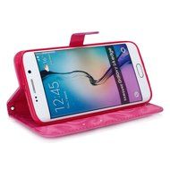 Galaxy S6 Edge Wallet Case, PHEZEN Bling Liquid Glitter Love Heart Floating 3D Hourglass Luxury Pu Leather Magnet... N47