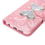 Galaxy S6 Edge Wallet Case, PHEZEN Bling Liquid Glitter Love Heart Floating 3D Hourglass Luxury Pu Leather Magnet... N50