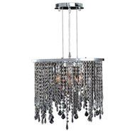 Worldwide Lighting W83123C18-CL Fiona 3-Light with Clear Crystal Pendant, Medium, Silver by Worldwide Lighting