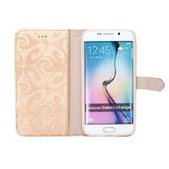 Galaxy S6 Edge Wallet Case, PHEZEN Bling Liquid Glitter Love Heart Floating 3D Hourglass Luxury Pu Leather Magnet... N54