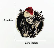 Electric Violin Cello Musical Skull Ghost Mohawk Old School Skool Rockabilly Punk Rocks N Roll Rider Biker Jacket... N2