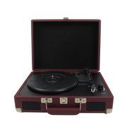 Keni Portable Turntable Suitcase Player Red, Supports RCA Output / Headphone Jack / MP3 / Mobile Phones Music... N3
