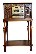 Encore Technology 5-in-1 Nostalgic Stereo System with Stand in Rich Cherry