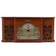 Electrohome Wellington Record Player Retro Vinyl Turntable Real Wood Stereo System, AM/FM Radio, CD, USB for MP3... N6