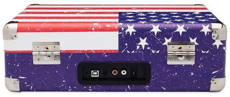 ClearClick Portable 3-Speed Vintage Suitcase/Briefcase Turntable (USA Flag Design) - Vinyl Record Player with... N3