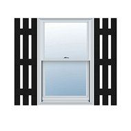 Ekena Millwork LS3S12X04300BL Lifetime Vinyl Standard Three Board Spaced Board-N-Batten Shutters with Shutter-Loks...