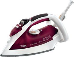 T-Fal FV4379003 Ultraglide Easycord Iron with Scratch Resistant Nonstick Soleplate &amp; Anti-Scale System, Red