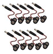 Malida 2.1x5.5mm Male DC Power Plug to 9V Battery Button Connector Cable (10)