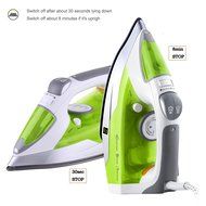 ZZ ES23311 Advantage Steam Iron Motion-Activated 1400-Watt Auto-Off, White/Green N4