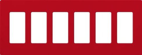 Lutron SC-6-HT Satin Colors 6-Gang Wallplate, Hot by Lutron