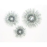 Benzara 56884 Spectacular Iron Wall Decor with Mirror44; Set of 3