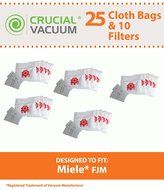 25 Miele Type FJM Deluxe Allergen Filtration Canister Vacuum Cleaner Bags + 5 Motor Filters, and 5 Exhaust Air...