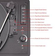Musitrend Bluetooth Turntable Portable Suitcase Record Player with Built-in Speakers, USB/SD Recorder, Rechargable... N10