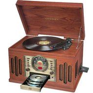 Crosley CR73-3 Celebrity 3-Disc Entertainment Center Audio System, Paprika (Discontinued by Manufacturer)