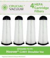 4 Hoover C2401 Washable HEPA Filters, Part # 2KE2110000 &amp; 2-KE2110-000, Designed &amp; Engineered by Crucial Vacuum