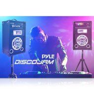 Pyle Disco Jam Dual 6.5&rdquo; Karaoke Bookshelf Stereo Speaker System, 2 Mic Inputs and Built in LED Party Lights N4
