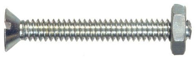 The Hillman Group 7830 Flat Head Slotted Machine Screw with Nut, 1/4-Inch x 1-Inch, 6-Pack by The Hillman Group