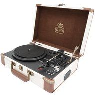 GPO Ambassador Bluetooth Turntable with Rechargeable Battery, 3-Speed, Built-In Stereo Speakers and USB Stick... N9