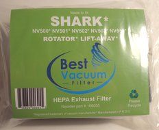 Shark Rotator Professional NV500 HEPA Filter Fits, Shark NV500, NV500CO, NV501, NV502, NV503, NV500W &amp; NV550 Vacuums...