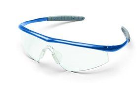 MCR Safety TM120 Tremor Sleek Hingeless Dielectric Safety Glasses with Indigo Blue Frame and Clear Lens by MCR...