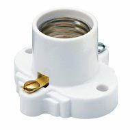 Pass &amp; Seymour White Medium Base Cleat Lamp Socket by Pass &amp; Seymour/Legrand