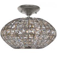Crystorama Lighting 340-SA Semi Flush Mount with Golden Gray Clear Hand Cut Glass Shades, Antique Silver by Crystorama...