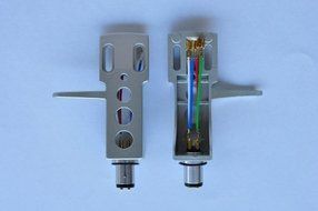 Technics Style Blue Metallic Headshell With OFC Wire Leads Fits Most Turntables