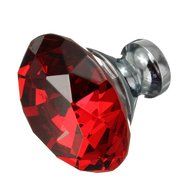 KINGSO 10pcs Crystal Glass Cupboard Wardrobe Knob Door Cabinet Drawer Pull Handle 40mm N10