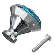KINGSO 10pcs Crystal Glass Cupboard Wardrobe Knob Door Cabinet Drawer Pull Handle 40mm N15