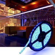 TOP YAO 16.4ft 3528 120led/m SMD Flexible Ribbon 600 LED 9.6w/m Waterproof Cuttable Strip Light for Home Party... N14