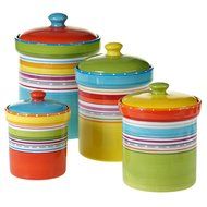 Certified International 25630 4 Piece Mariachi Canister Set, Multicolor